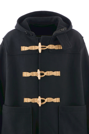DUFFLE COAT/HOODED / BLACK 