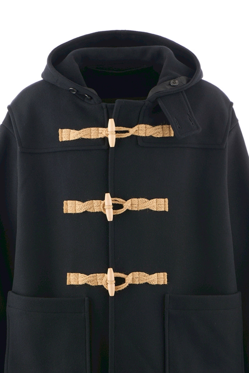 DUFFLE COAT/HOODED / BLACK 