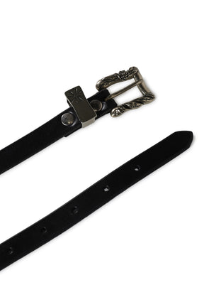 MICRO BUCKLE SKINNY BELT / BLK