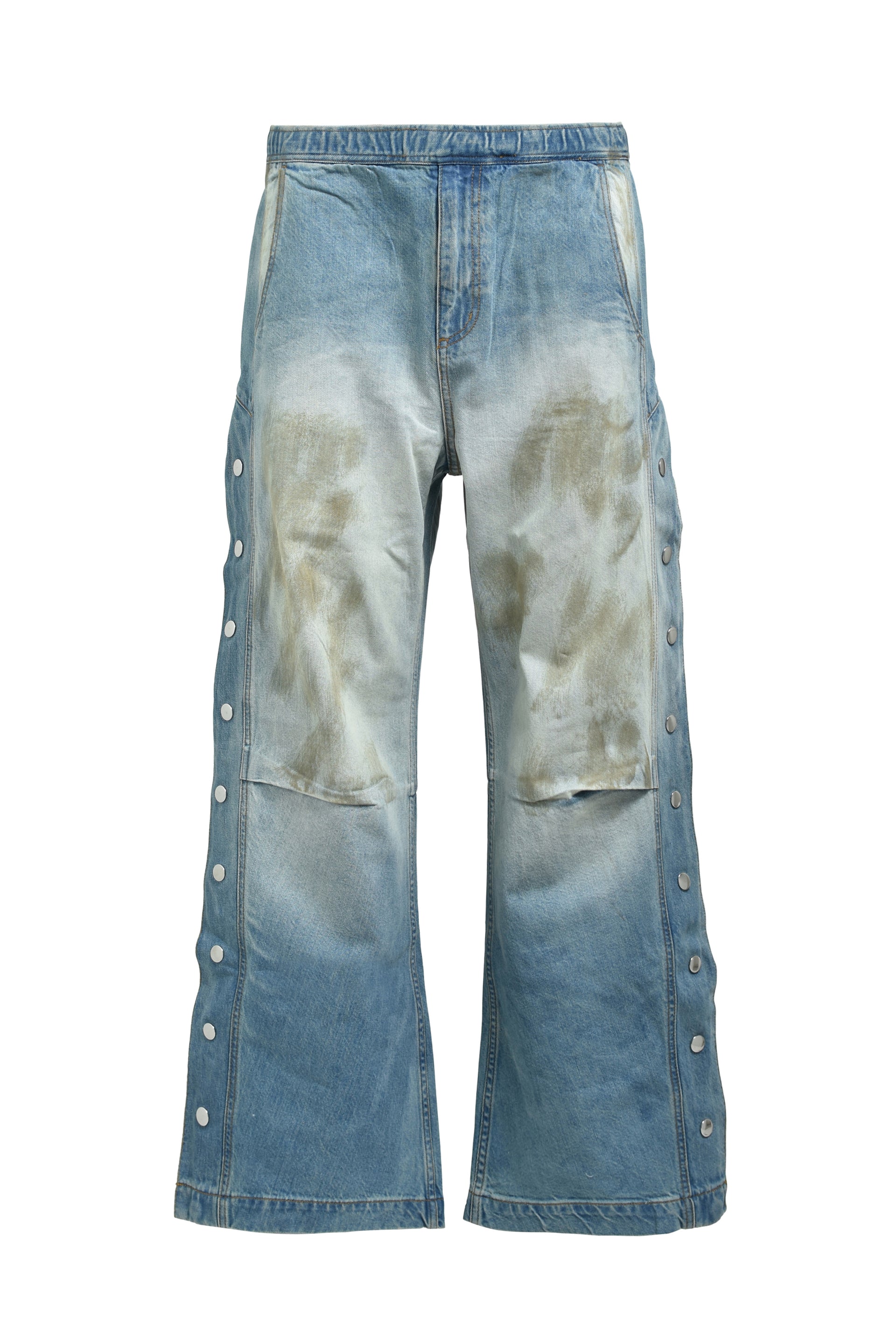 COATING SIDE BUTTON DENIM PANTS / IND