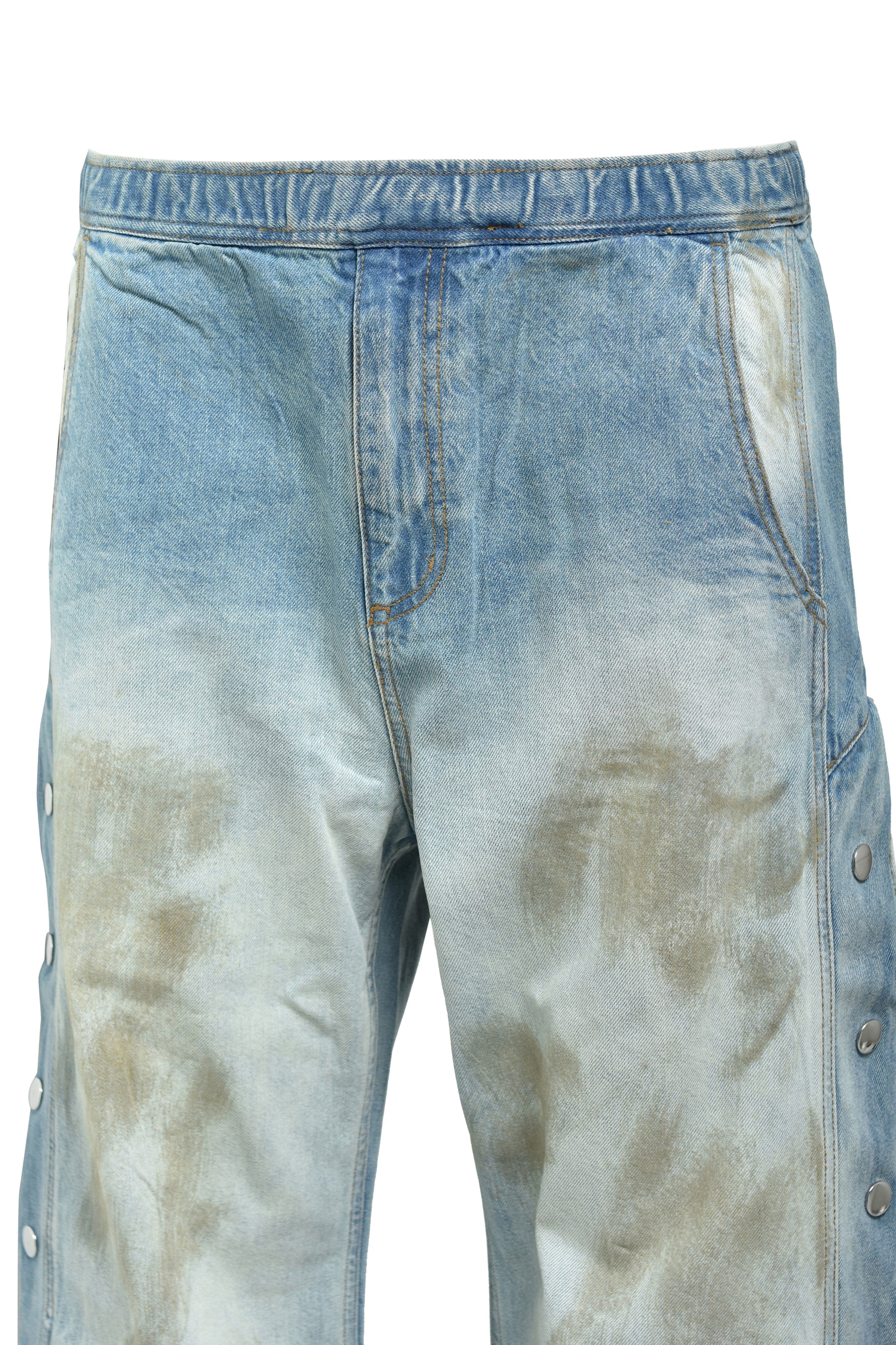 COATING SIDE BUTTON DENIM PANTS / IND