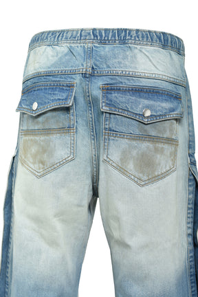 COATING SIDE BUTTON DENIM PANTS / IND
