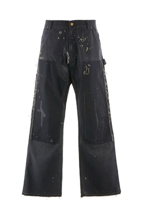 SAINT Mxxxxxx セントマイケル FW25 DOUBLE KNEE PANTS / BLK - NUBIAN