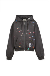 KIDS STICKER PARKA / BLK