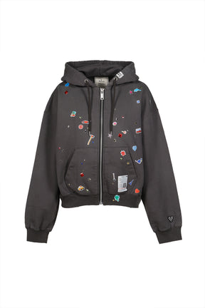 KIDS STICKER PARKA / BLK