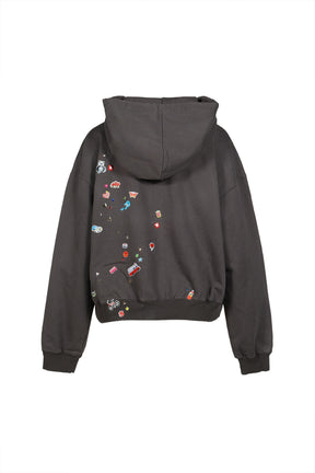 KIDS STICKER PARKA / BLK