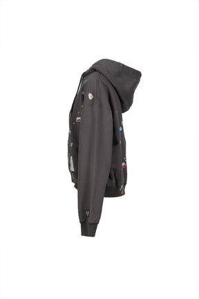 KIDS STICKER PARKA / BLK