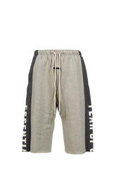 PANELLED RAW CUT OFF SWEATPANT / SEAL HEATHER / IRON GRY