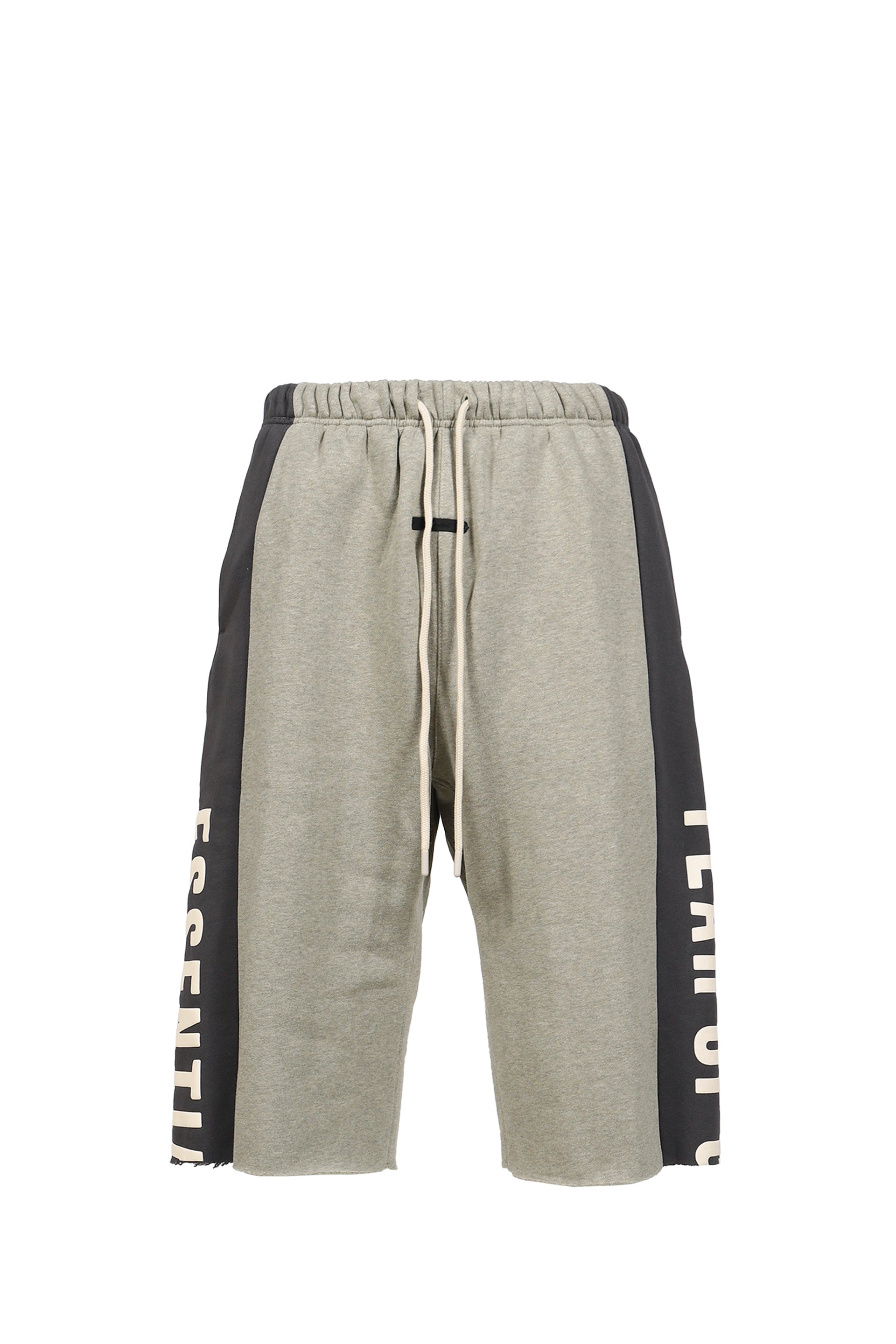PANELLED RAW CUT OFF SWEATPANT / SEAL HEATHER / IRON GRY