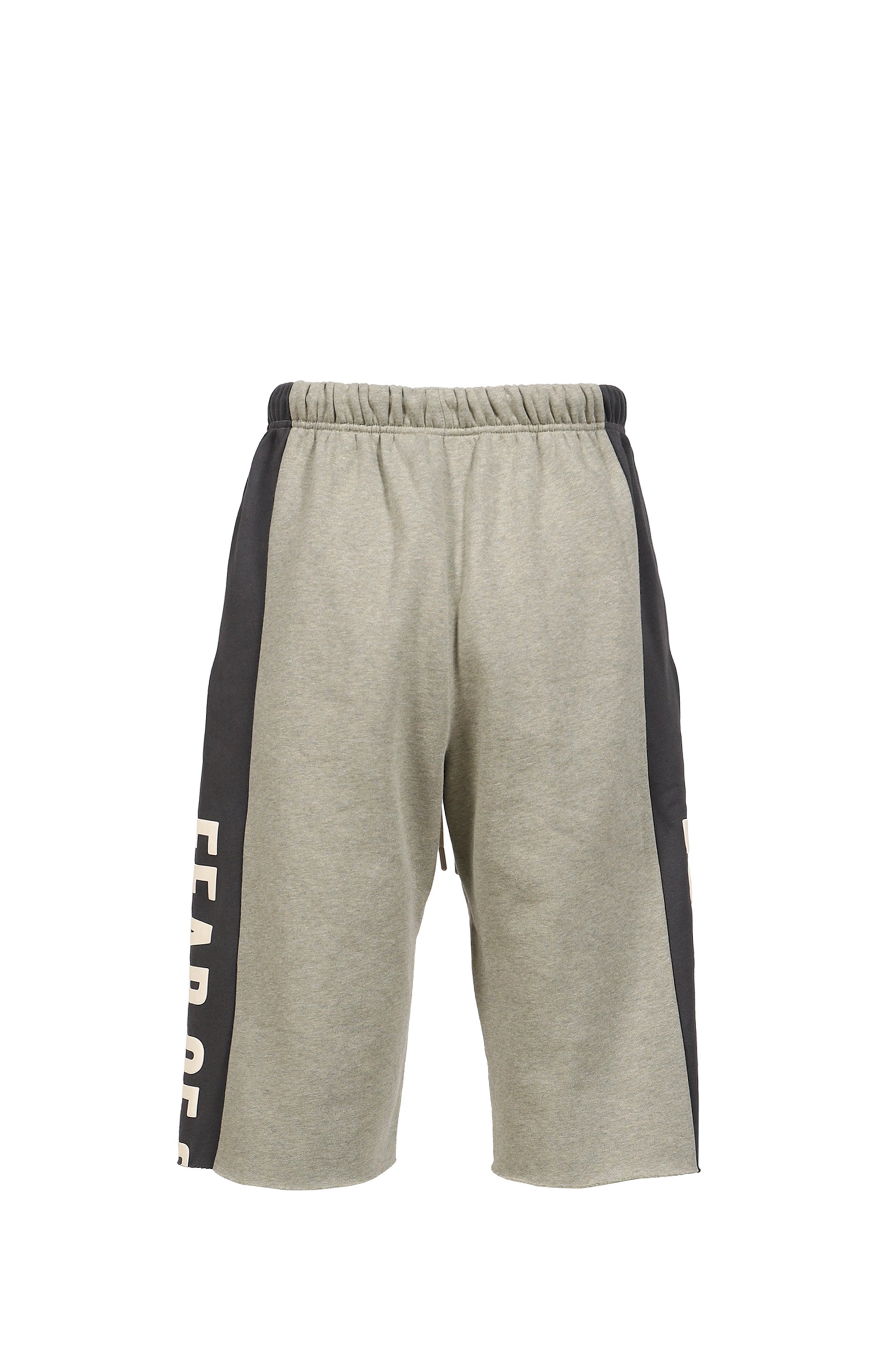 PANELLED RAW CUT OFF SWEATPANT / SEAL HEATHER / IRON GRY