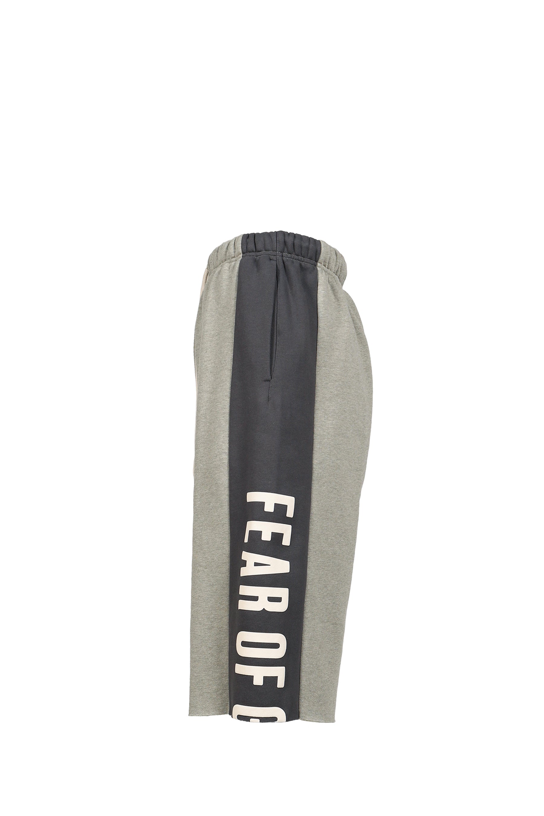PANELLED RAW CUT OFF SWEATPANT / SEAL HEATHER / IRON GRY