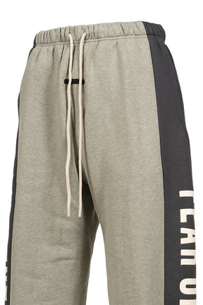 PANELLED RAW CUT OFF SWEATPANT / SEAL HEATHER / IRON GRY
