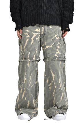 CAMOUFLAGE WASH CARGO PANTS / KHA