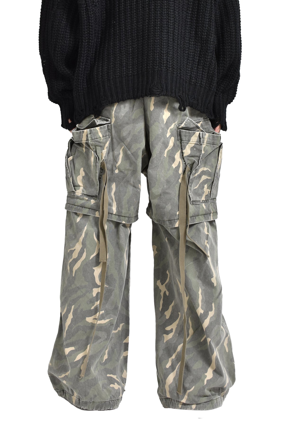 CAMOUFLAGE WASH CARGO PANTS / KHA