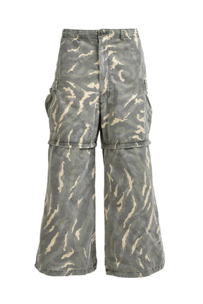 CAMOUFLAGE WASH CARGO PANTS / KHA