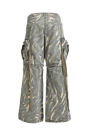 CAMOUFLAGE WASH CARGO PANTS / KHA