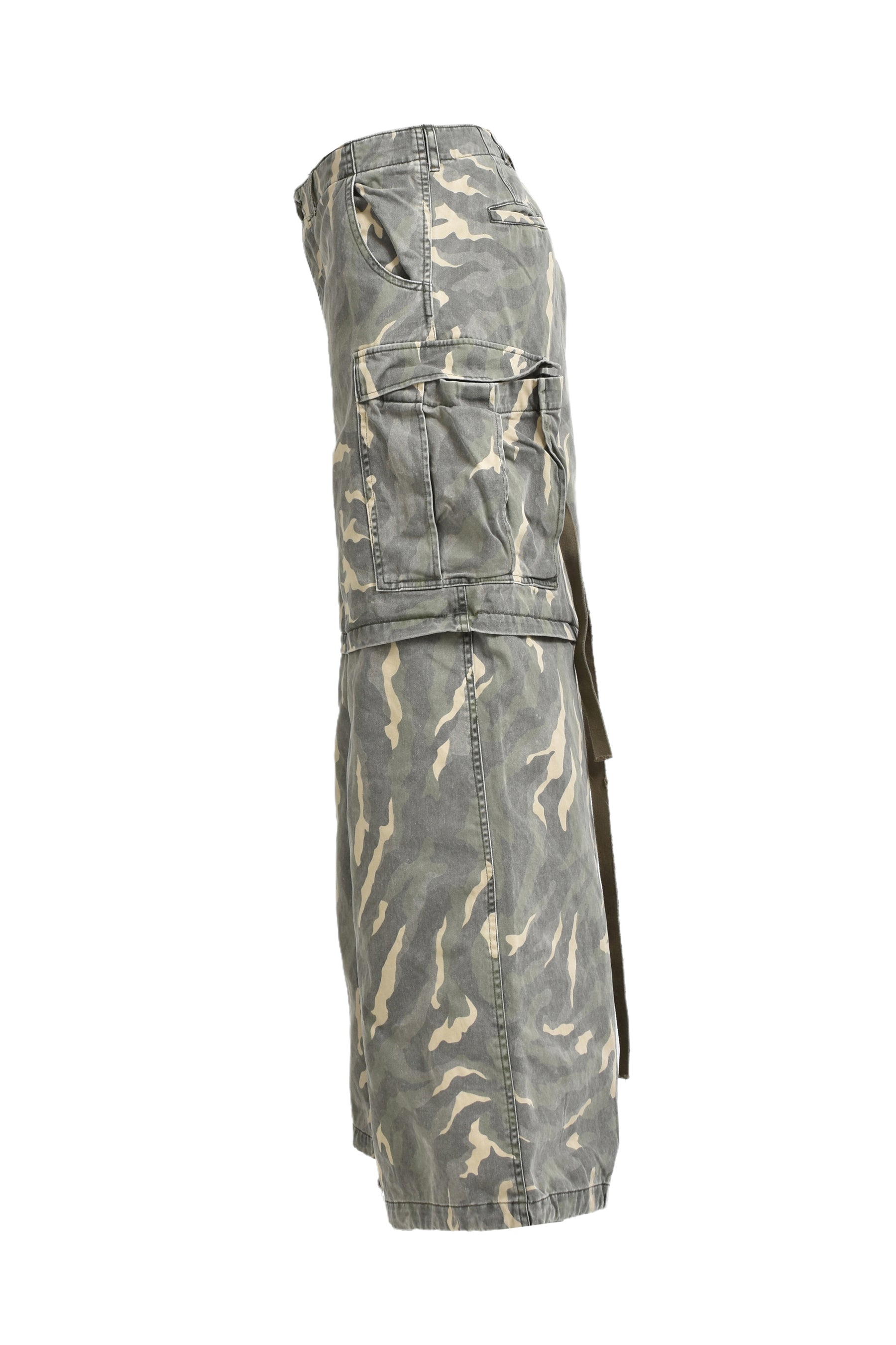 CAMOUFLAGE WASH CARGO PANTS / KHA