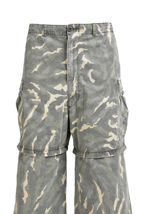 CAMOUFLAGE WASH CARGO PANTS / KHA