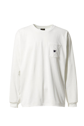 Needles FW23 L/S CREW NECK TEE - POLY JERSEY / WHT -NUBIAN