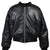 FAUX LEATHER BOMBER JACKET / BLK