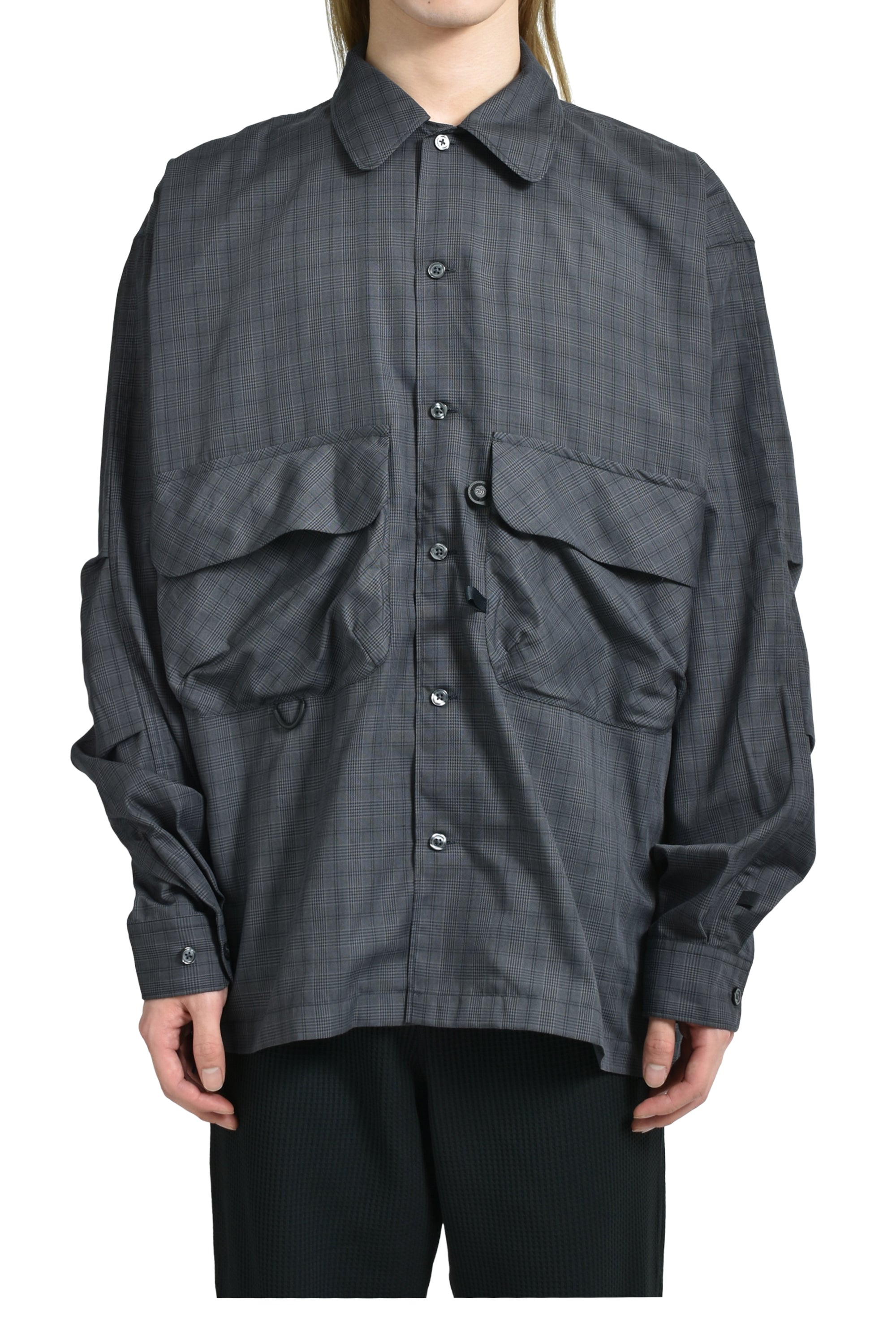 TECH SPORTS OPEN COLLAR SHIRT L/S NOVA CHECK / CHA 