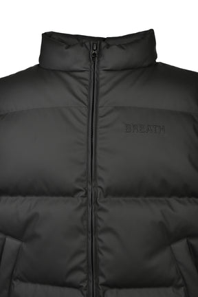 FAUX LEATHER MATTE DOWN VEST / BLK