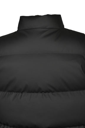 FAUX LEATHER MATTE DOWN VEST / BLK