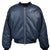FAUX LEATHER BOMBER JACKET / NAV