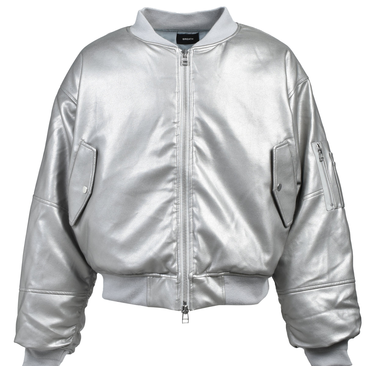 BREATH ブレス FW25FAUX LEATHER BOMBER JACKET / SIL - NUBIAN ヌビアン