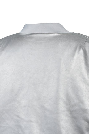 FAUX LEATHER BOMBER JACKET / SIL