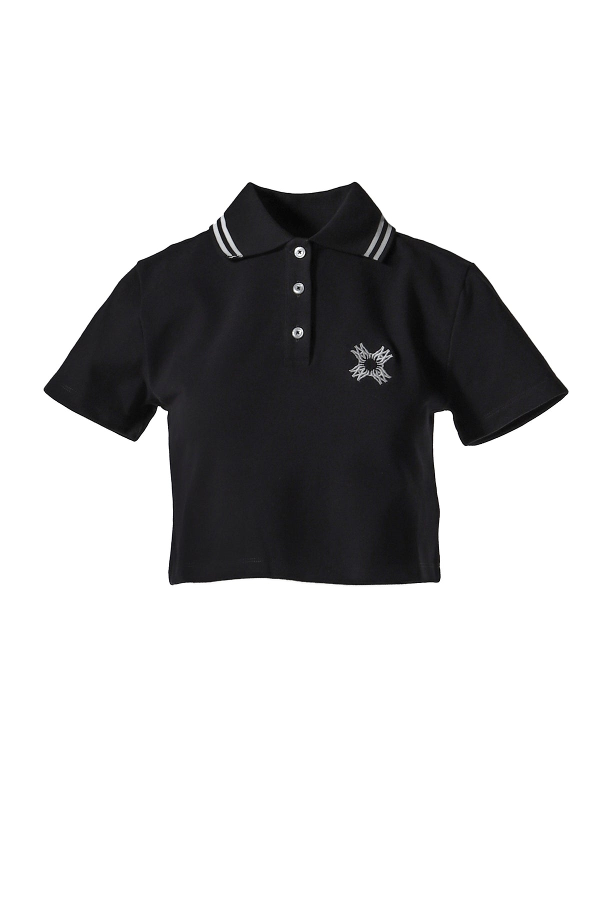 MA QUAD CROPPED POLO / BLK