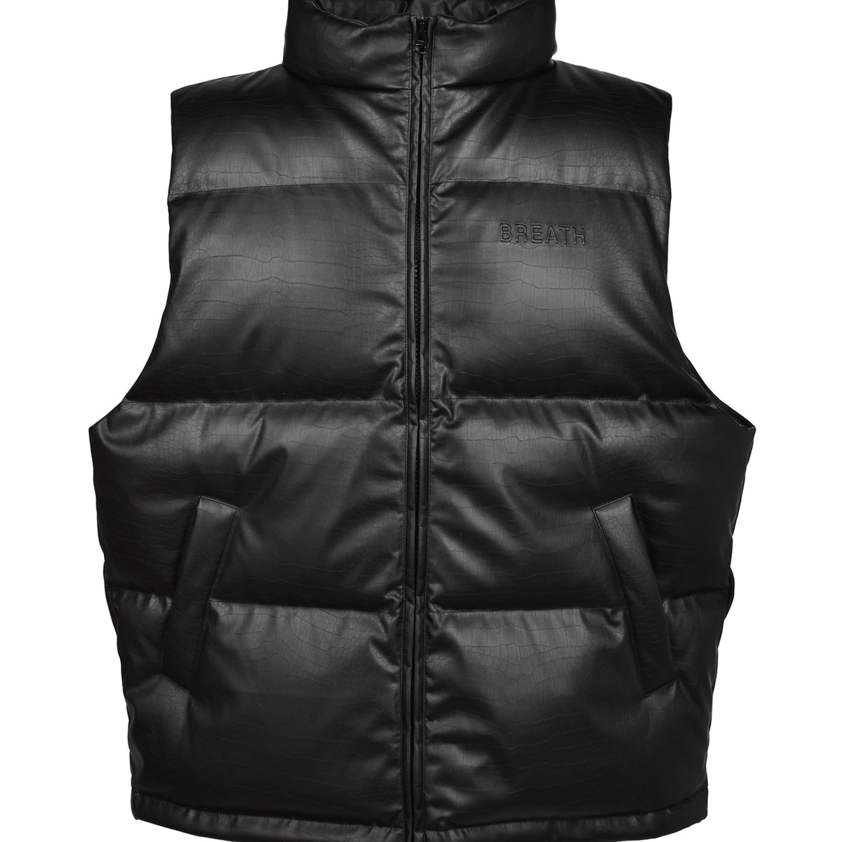 BREATH ブレス FW26 FAUX LEATHER MATTE DOWN VEST / CROCODILE