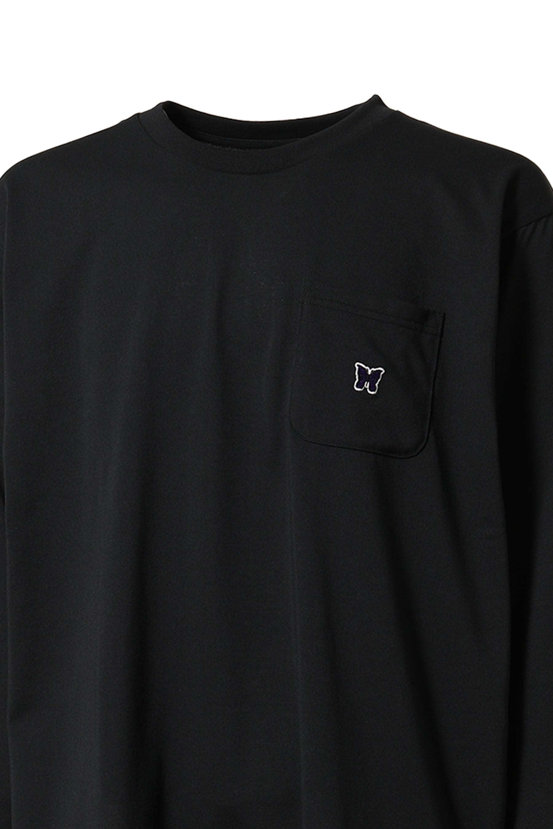 L/S CREW NECK TEE - POLY JERSEY / BLK