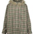 FUR-TRIMMED HOODED CHECK SHIRT / GRN