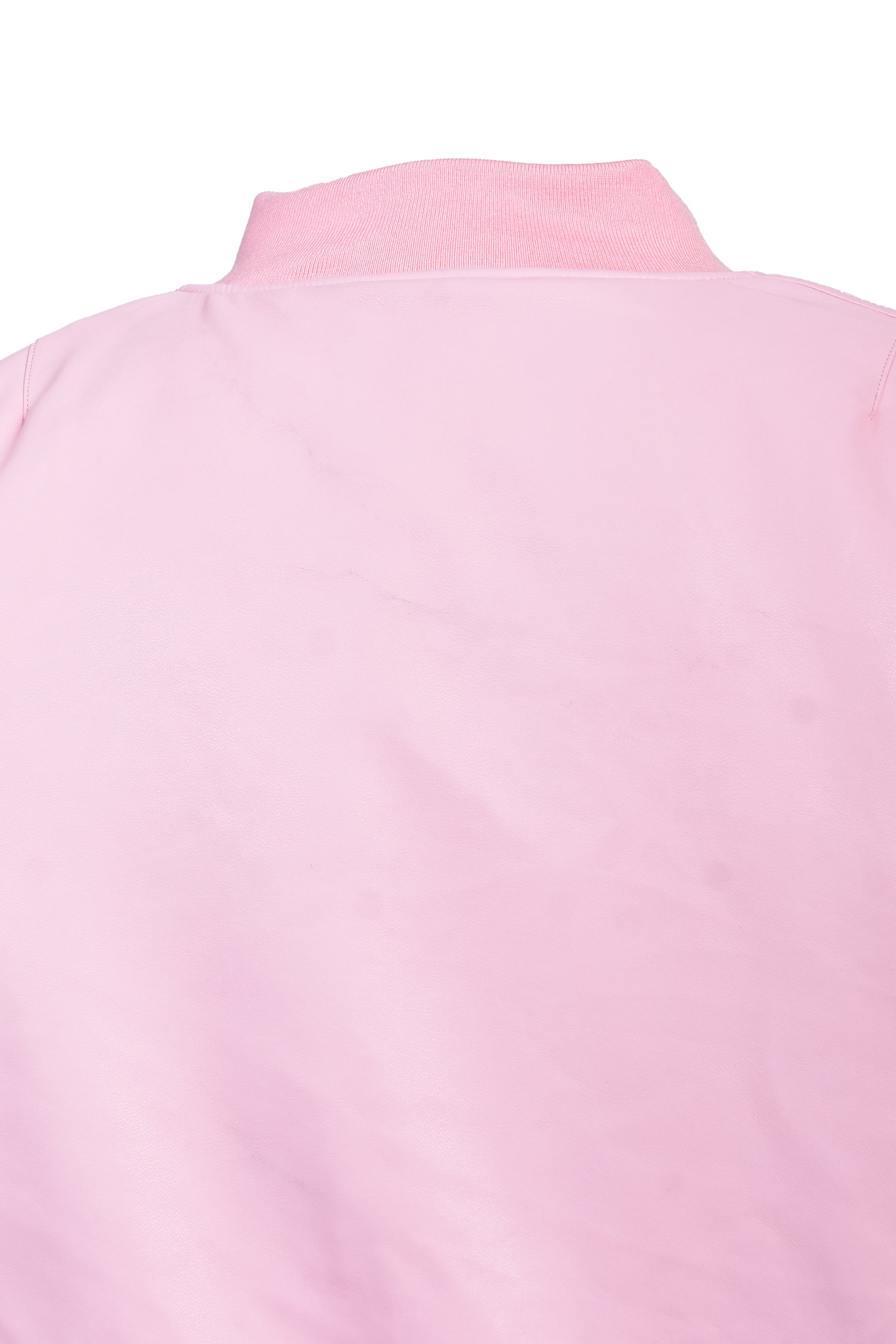 FAUX LEATHER BOMBER JACKET / PINK