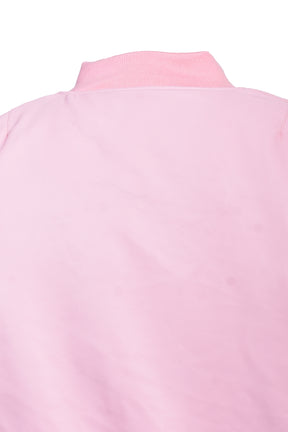 FAUX LEATHER BOMBER JACKET / PINK