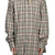 FUR-TRIMMED HOODED CHECK SHIRT / GRN