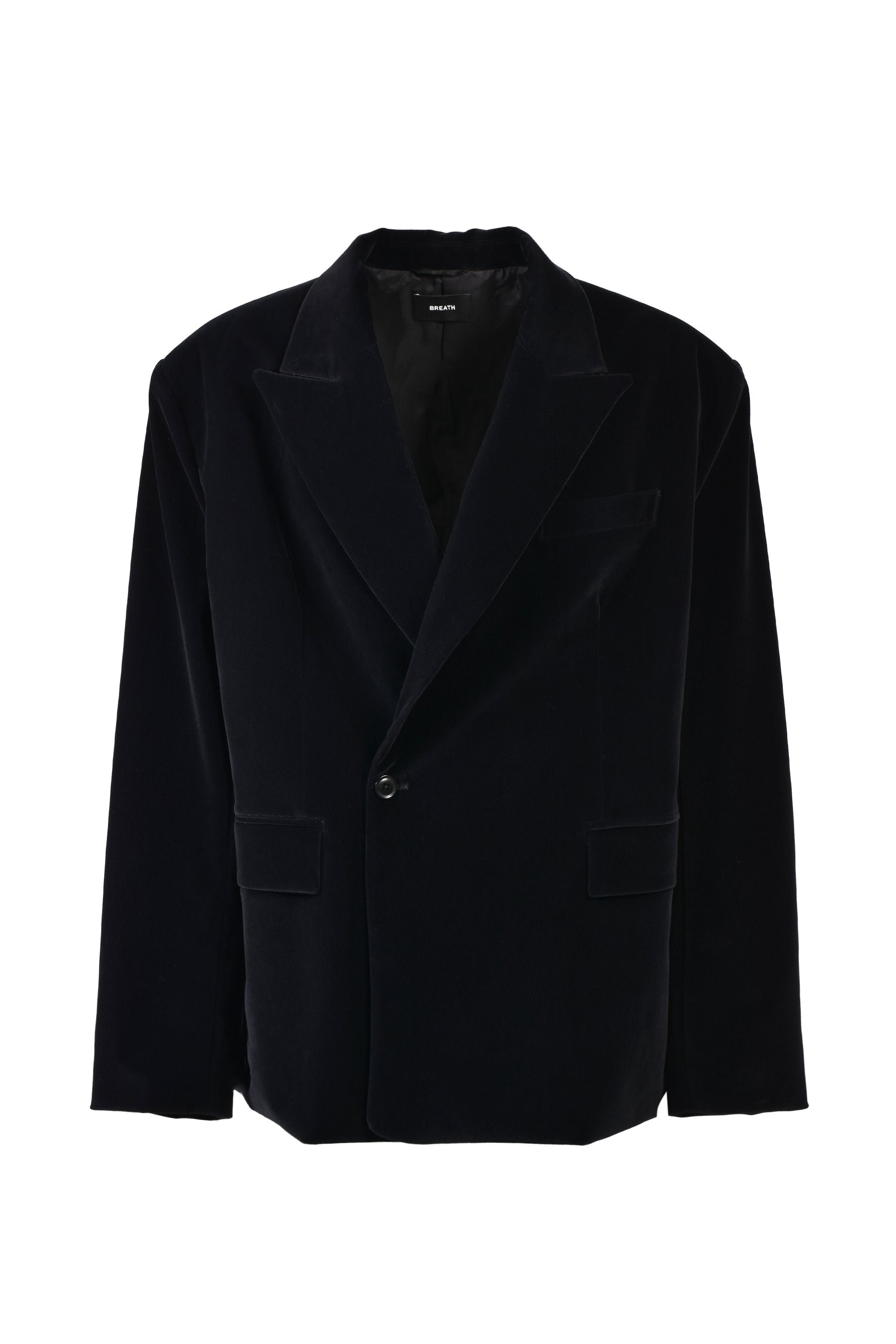 VELVET OVERSIZE DOUBLE JACKET / BLK