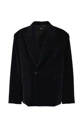 VELVET OVERSIZE DOUBLE JACKET / BLK