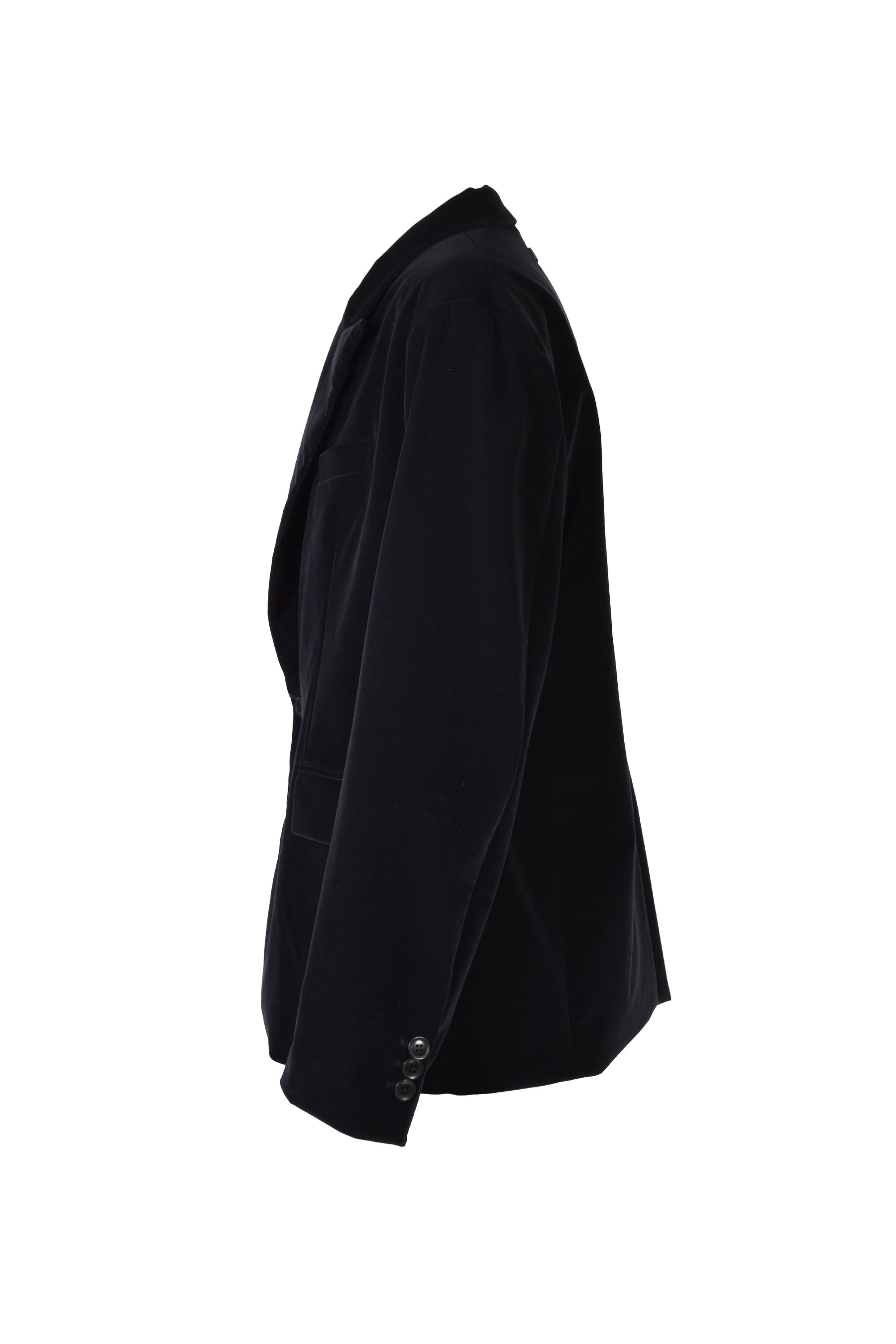 VELVET OVERSIZE DOUBLE JACKET / BLK