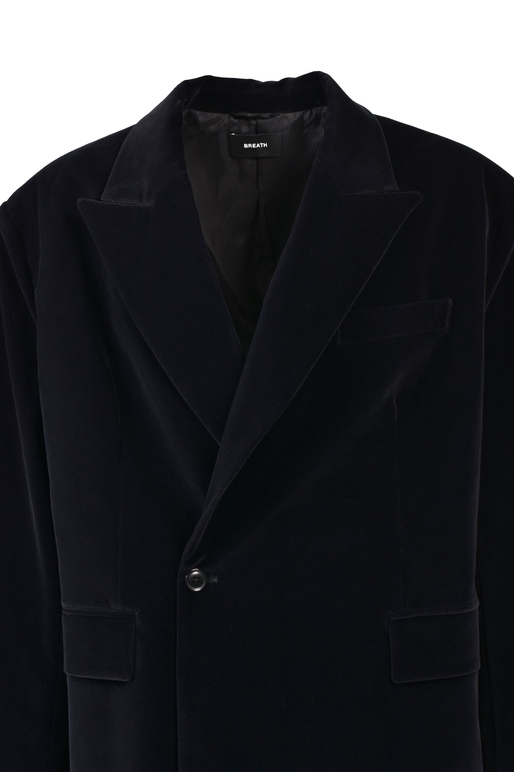 VELVET OVERSIZE DOUBLE JACKET / BLK