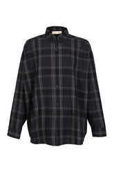 BUTTON UP SHIRT / VTG BLK PLAID