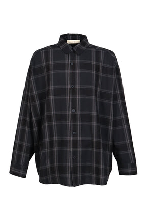 BUTTON UP SHIRT / VTG BLK PLAID