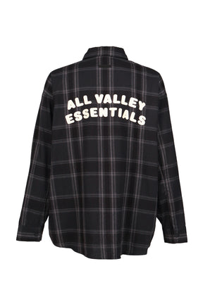 BUTTON UP SHIRT / VTG BLK PLAID