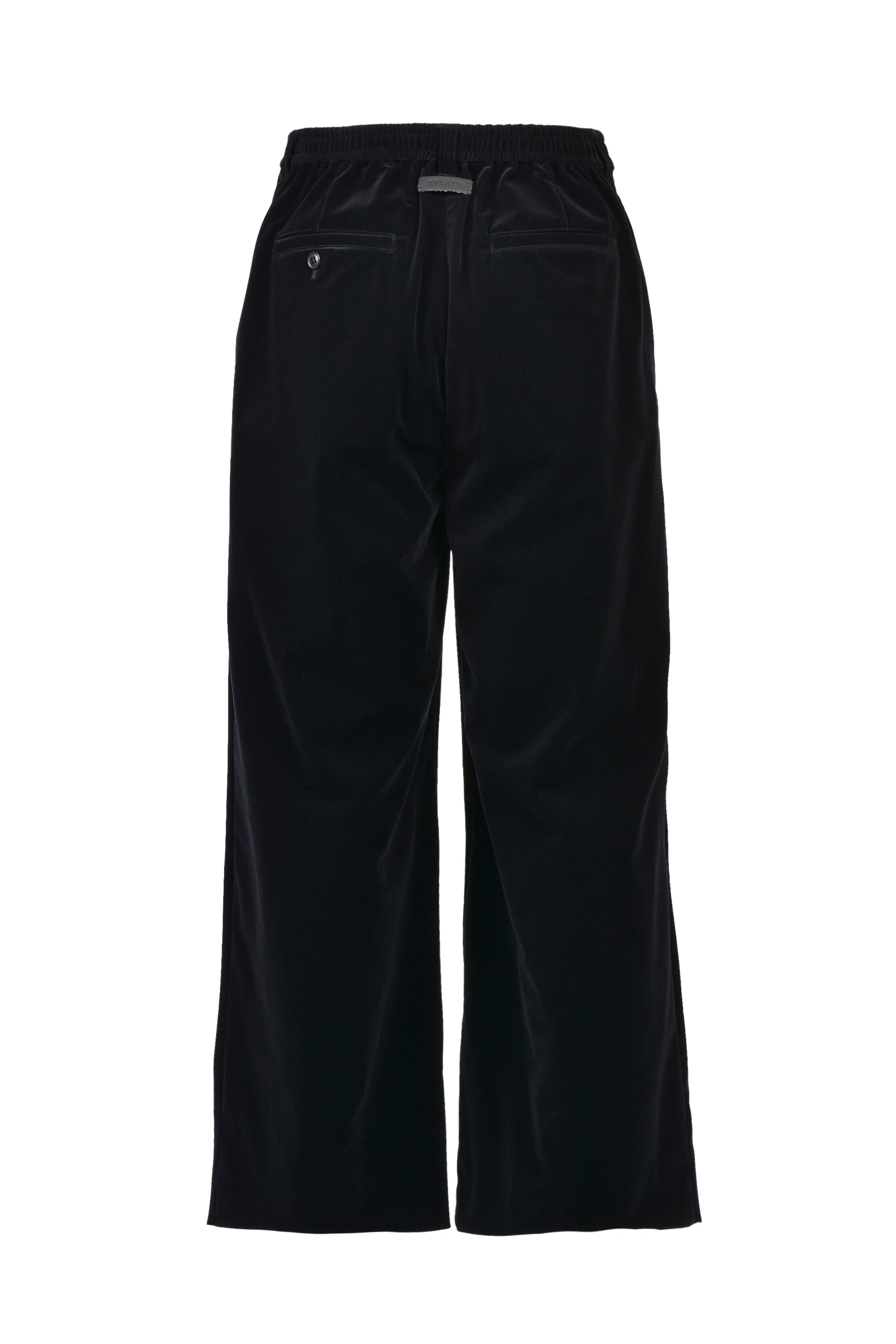 VELVET TUCK WIDE SLACKS / BLK