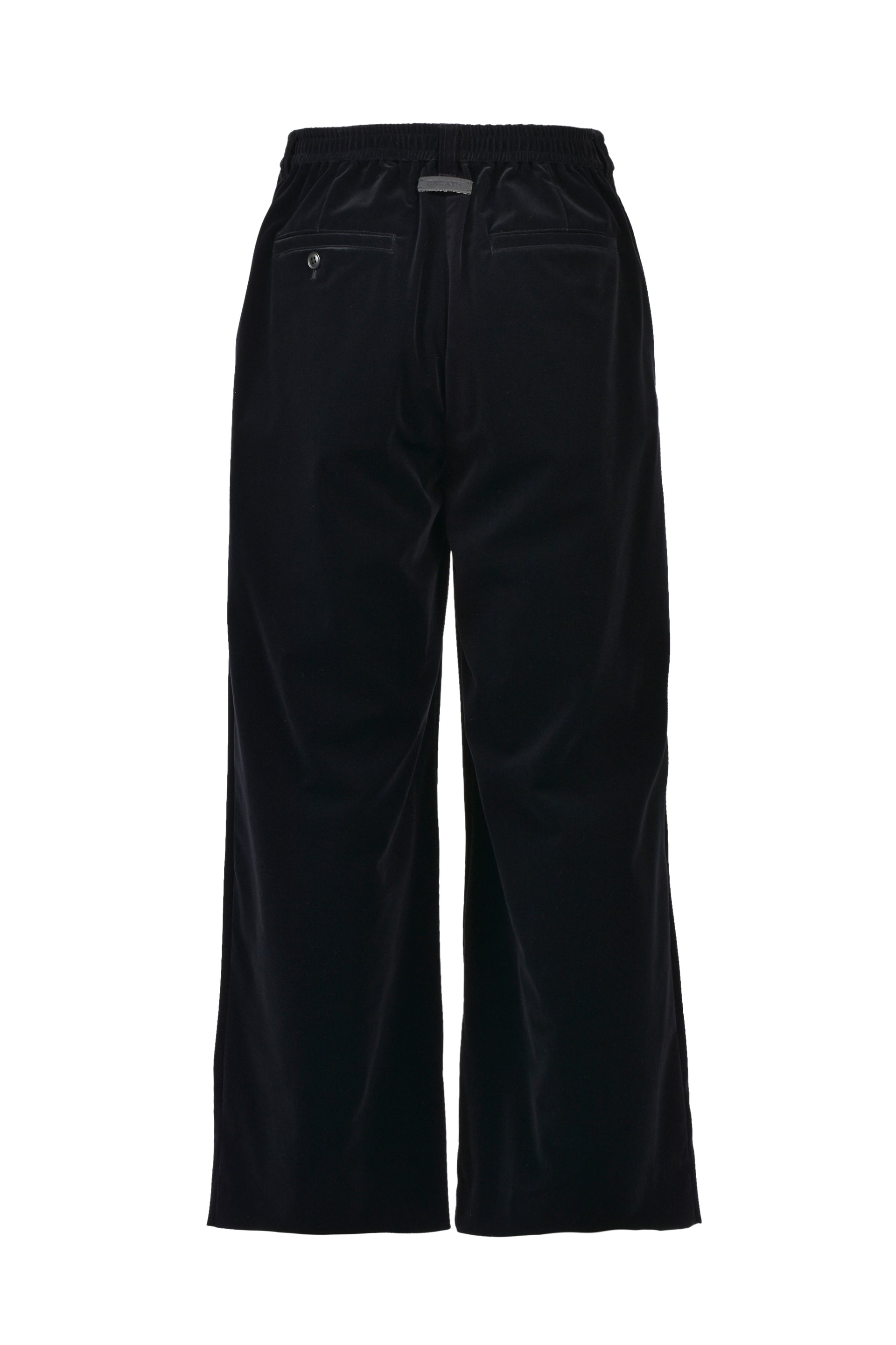 VELVET TUCK WIDE SLACKS / BLK