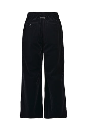 VELVET TUCK WIDE SLACKS / BLK