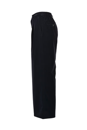 VELVET TUCK WIDE SLACKS / BLK