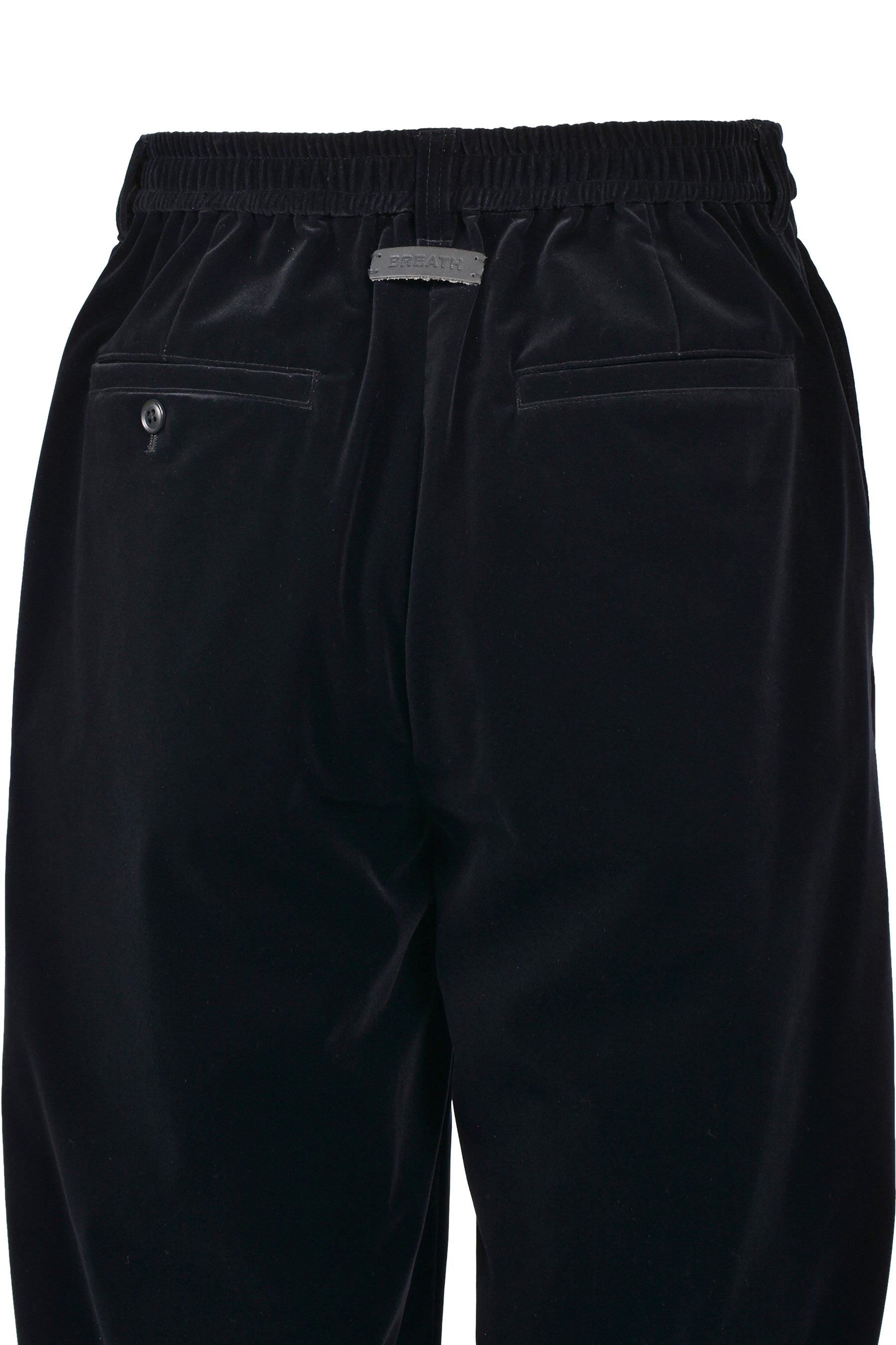 VELVET TUCK WIDE SLACKS / BLK