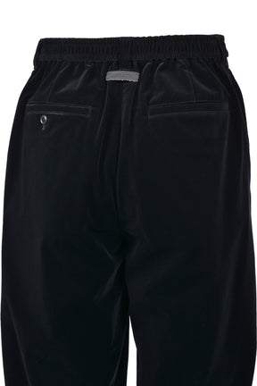 VELVET TUCK WIDE SLACKS / BLK